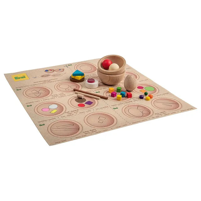 Wooden sort and compare educational game