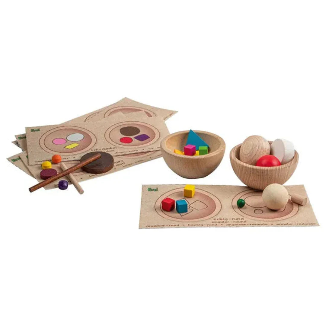 Wooden sort and compare educational game