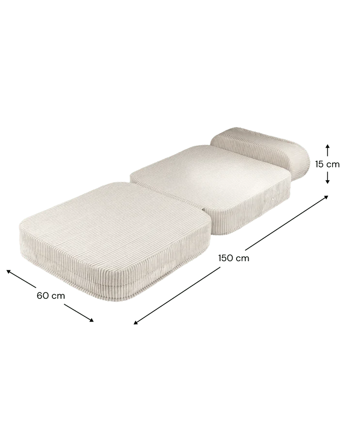 Wigiwama corduroy flip chair- Marshmallow (Pre-order)