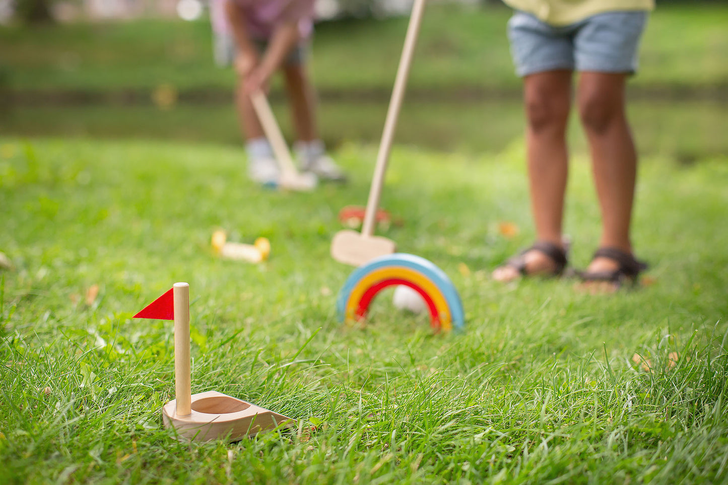 Wooden kids golf set