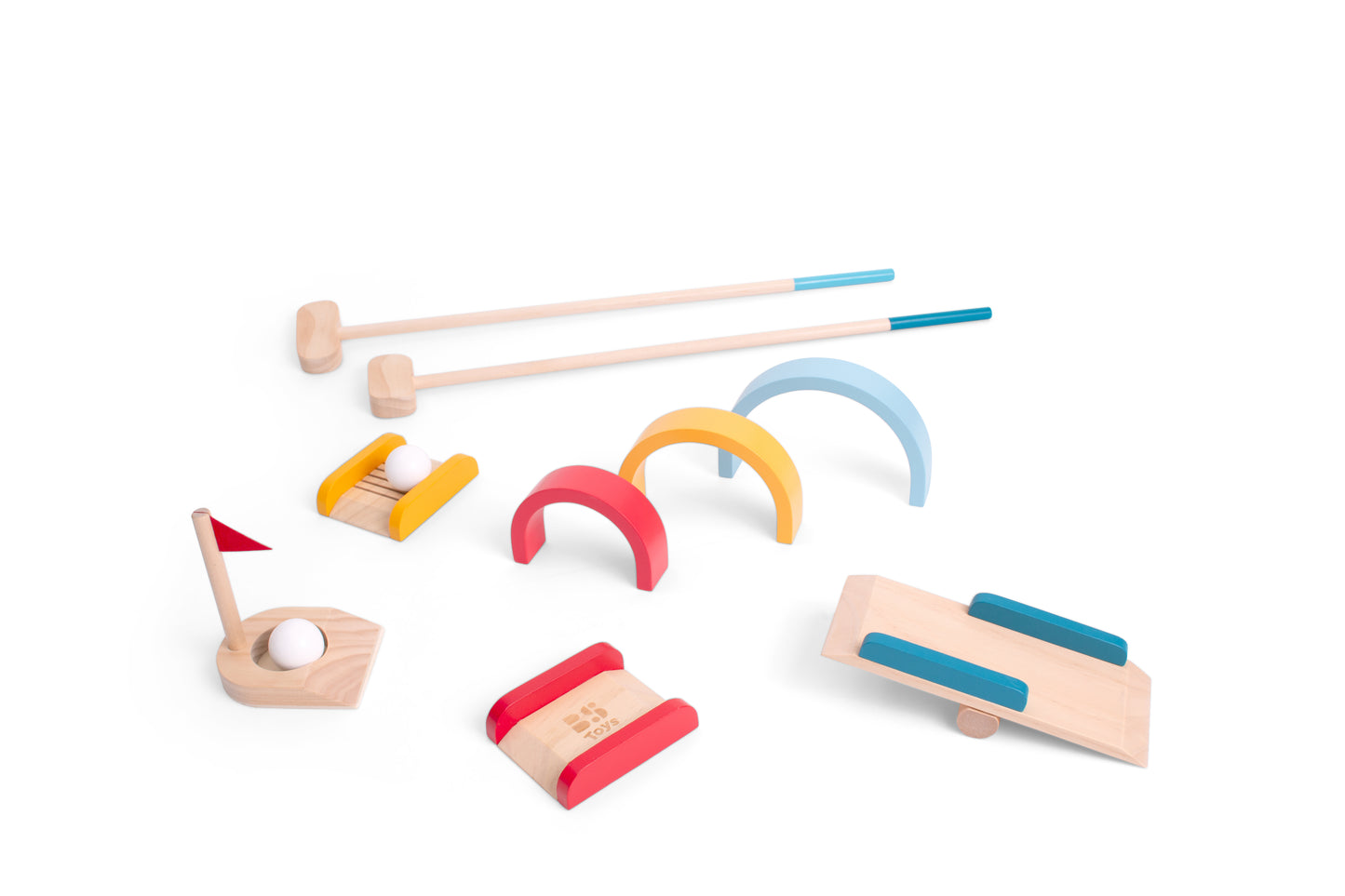 Wooden kids golf set