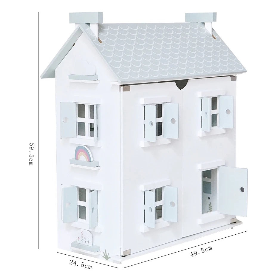 Wooden doll house- White