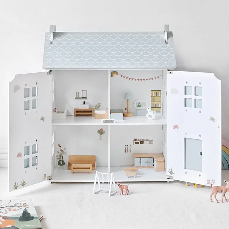 Wooden doll house- White