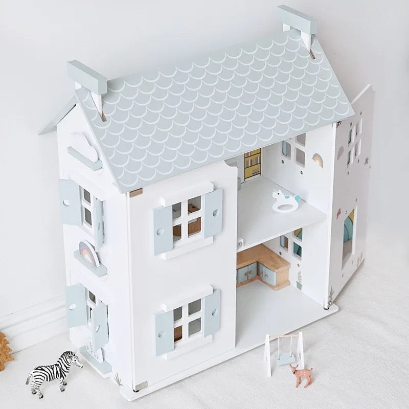 Wooden doll house- White