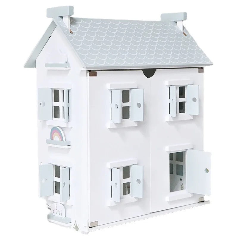 Wooden doll house- White