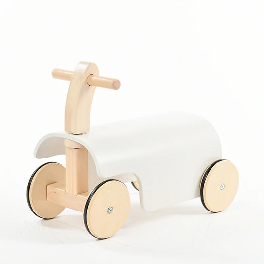 Ride-on wooden balance car - White