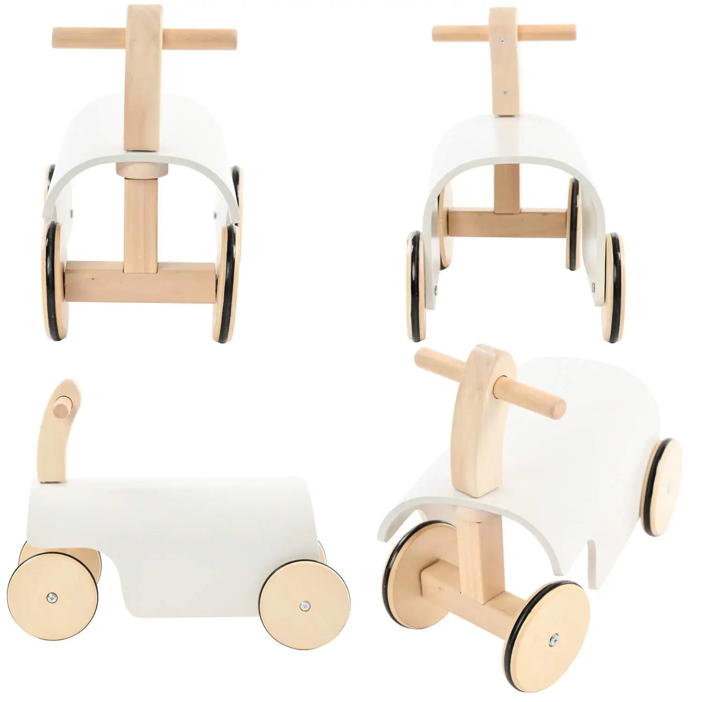 Ride-on wooden balance car - White