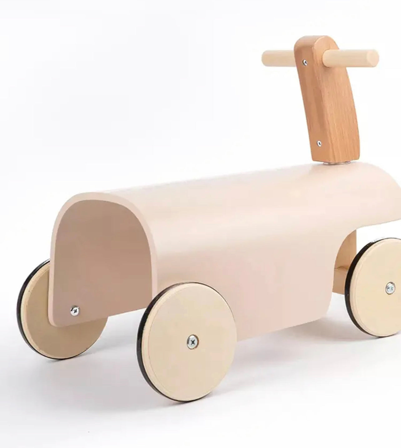 Ride-on wooden balance car - Pink/Beige