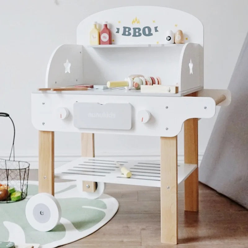 Wooden play BBQ set - White