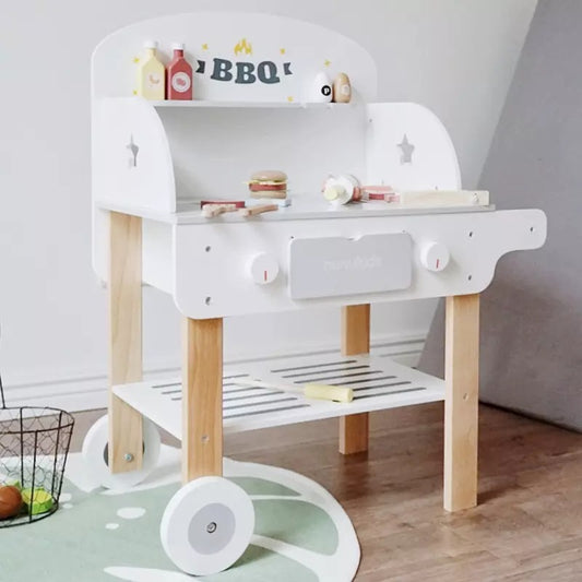 Wooden play BBQ set - White