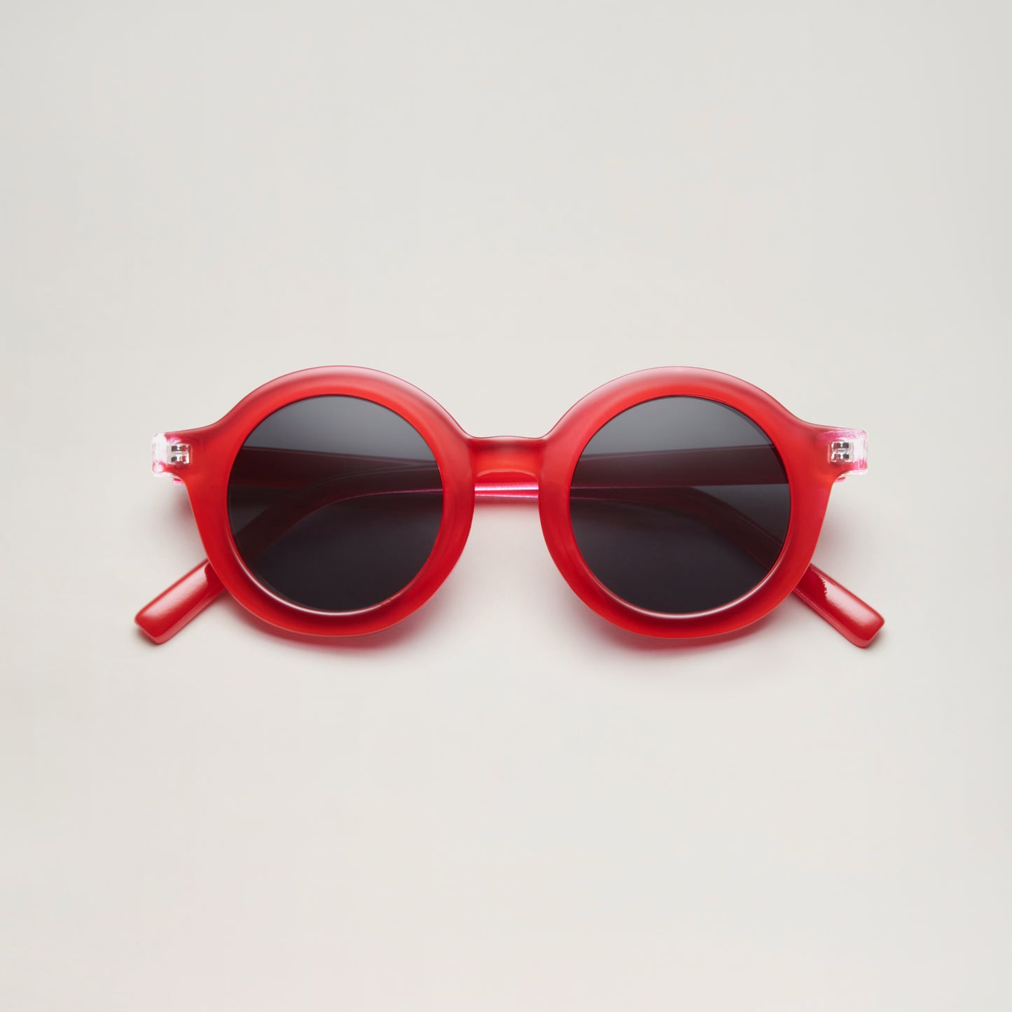 Recycled plastic round sunglasses for kids-Red