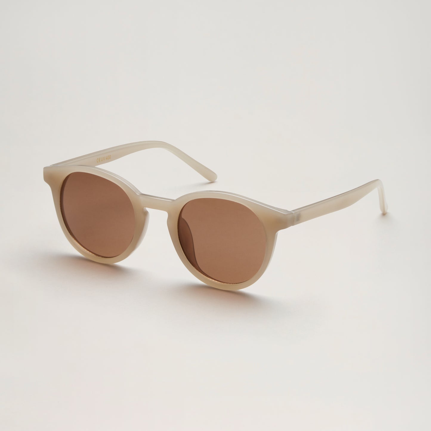 Recycled plastic retro style classic sunglasses for kids- Beige