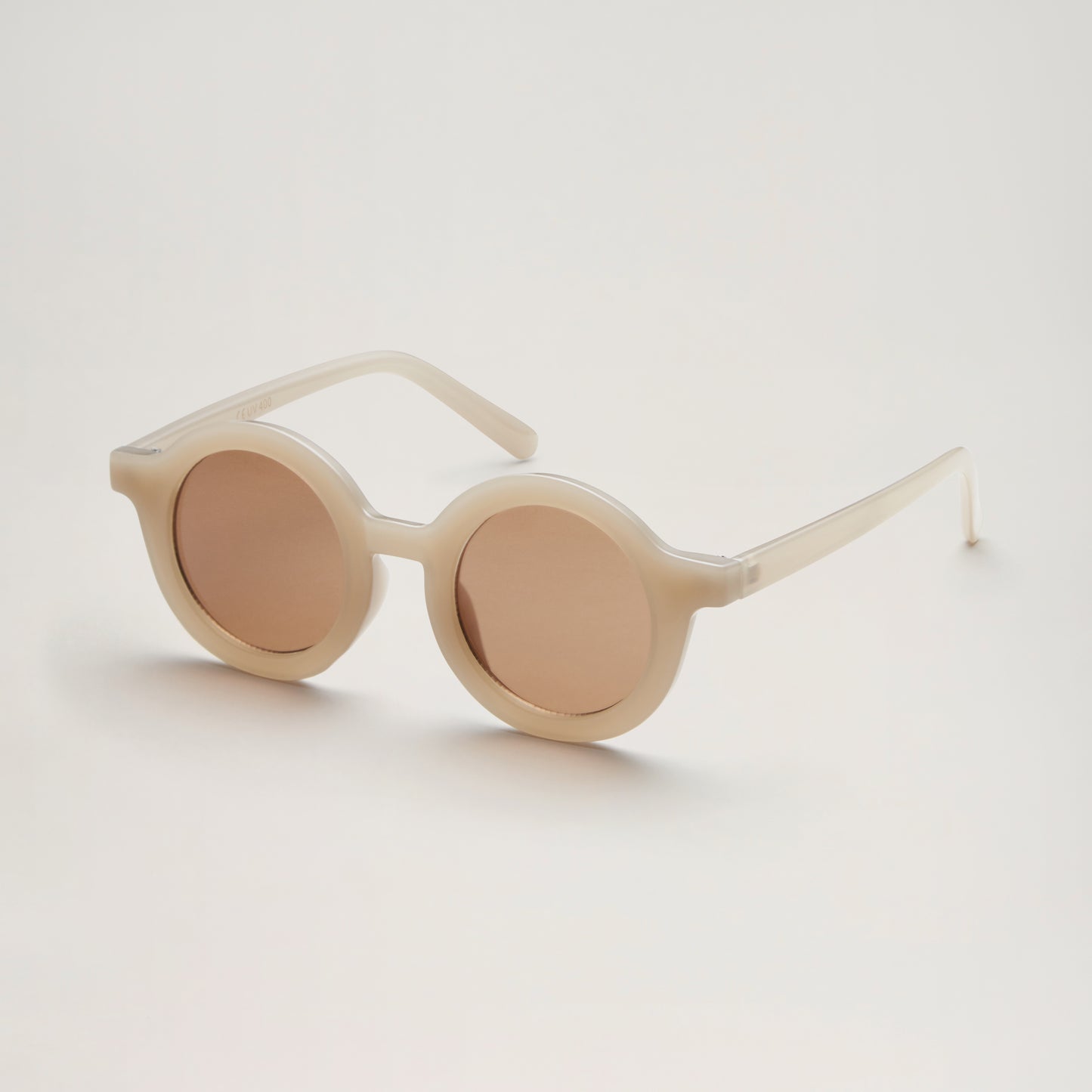 Recycled plastic round sunglasses for kids- Beige