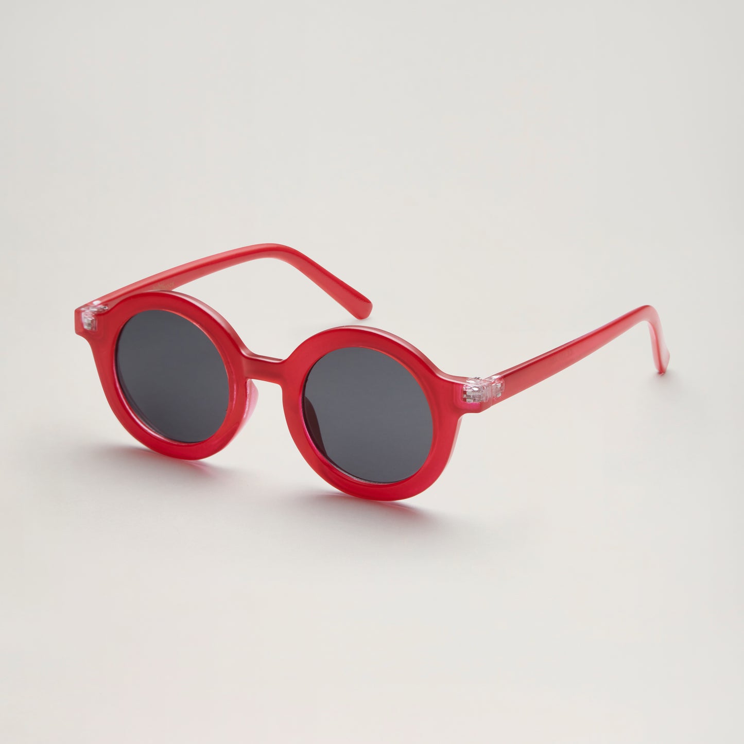 Recycled plastic round sunglasses for kids-Red