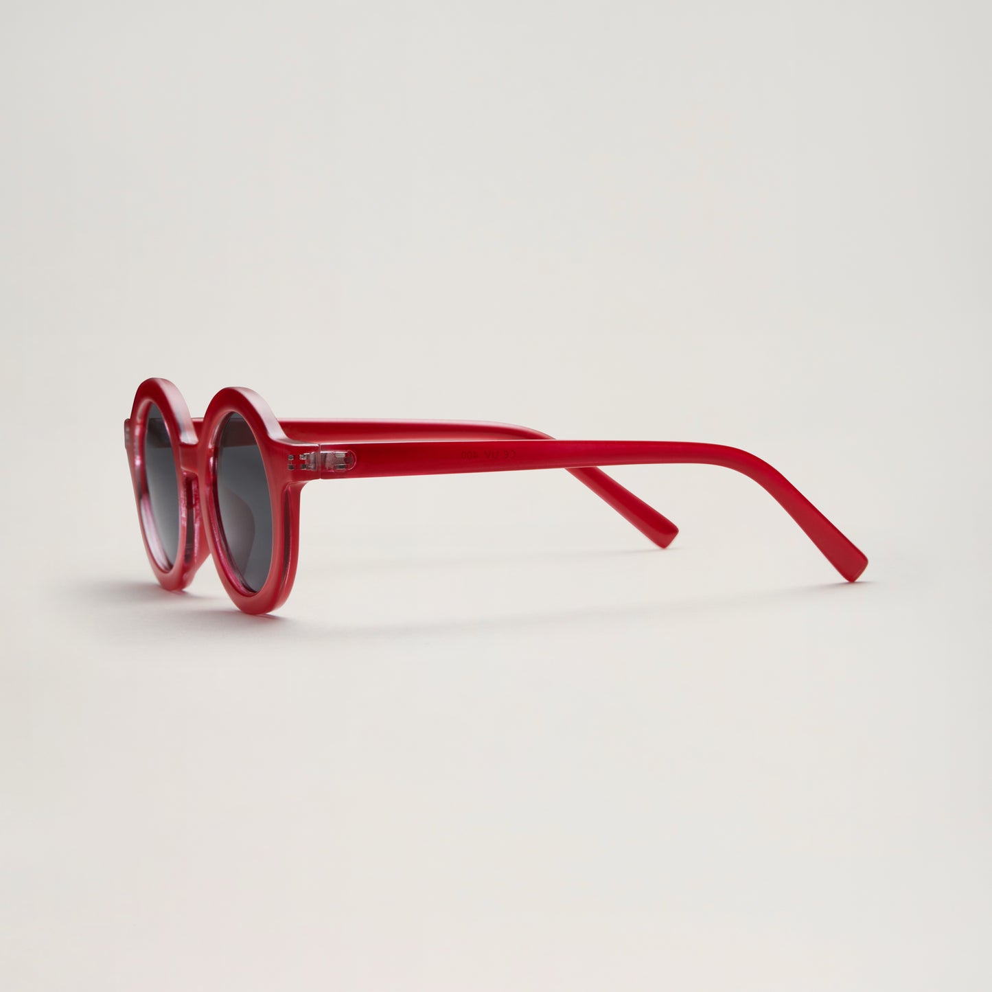 Recycled plastic round sunglasses for kids-Red