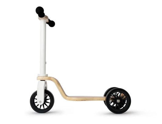 Kinderscooter 3-wheel wooden scooter-White