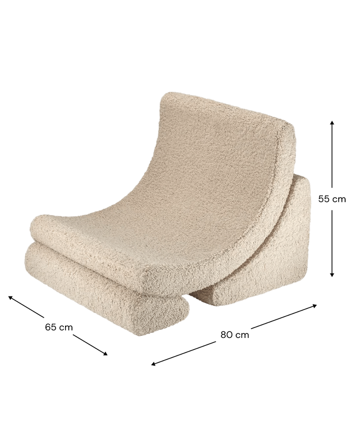 Wigiwama teddy fabric Moon chair- Biscuit (Pre-Order)