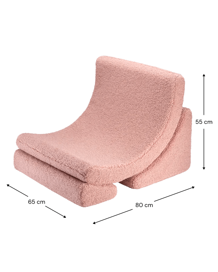 Wigiwama teddy fabric Moon chair- Guava (Pre-Order)