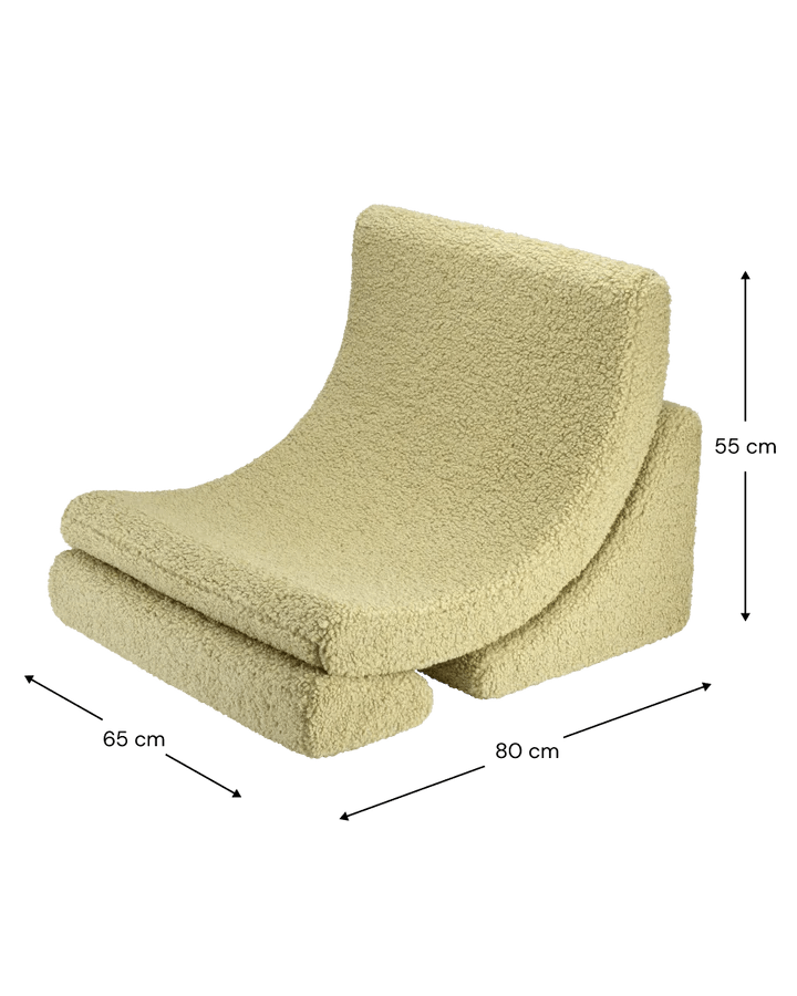 Wigiwama teddy fabric Moon chair- Matcha (Pre-Order)