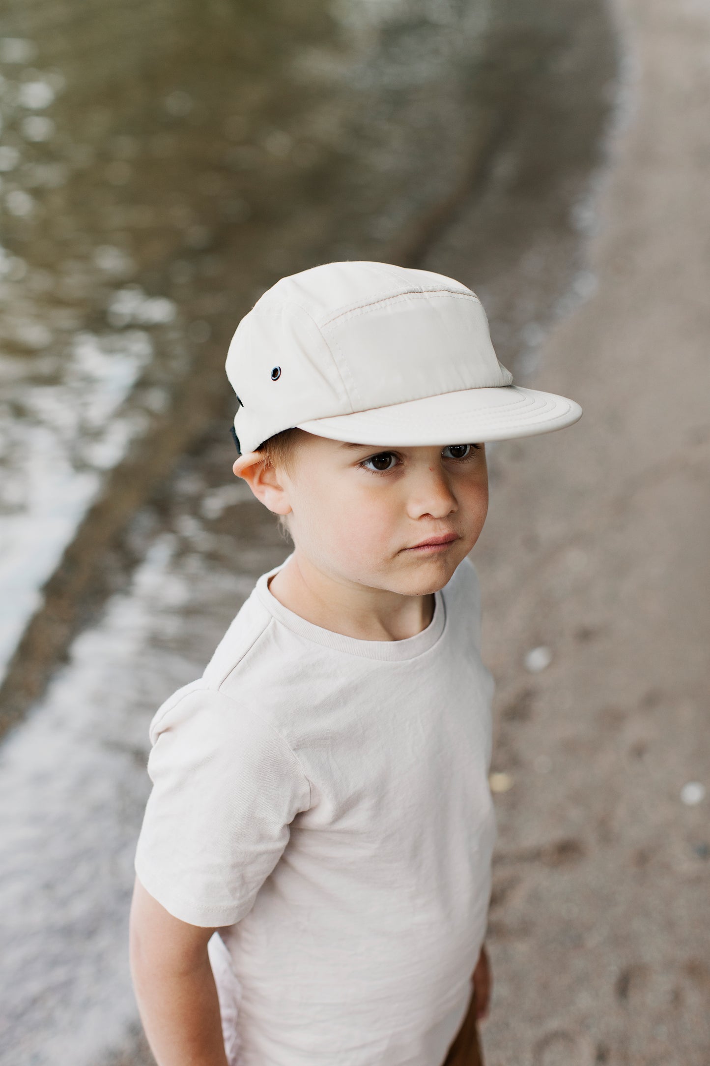 Kids recycled nylon camper cap - Beige