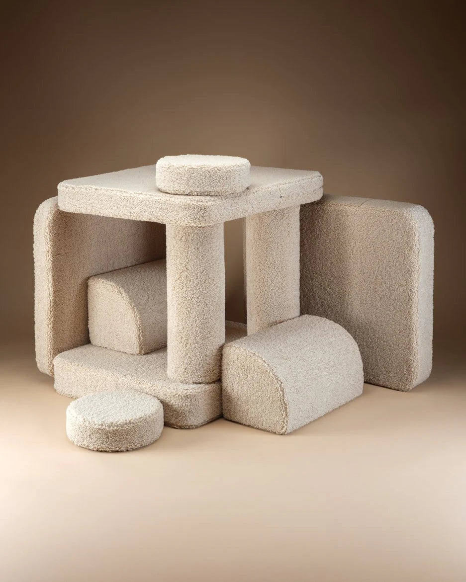 Wigiwama teddy fabric play sofa settee- Biscuit (Pre-Order)