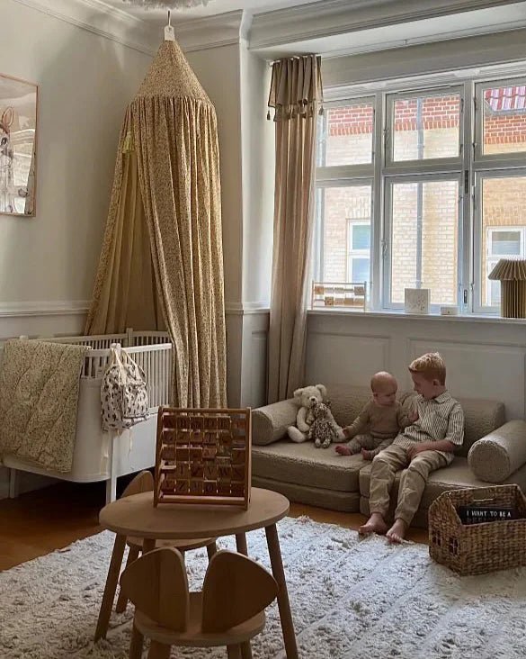 Wigiwama teddy fabric play sofa settee- Biscuit (Pre-Order)