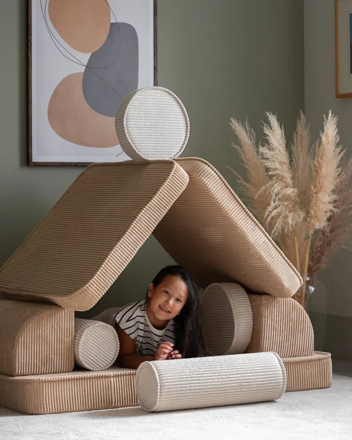 Wigiwama corduroy play sofa settee- Brown Sugar (Pre-Order)