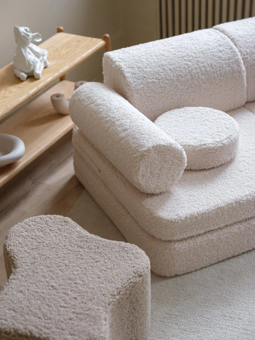 Wigiwama teddy fabric play sofa settee- Cream White (Pre-Order)