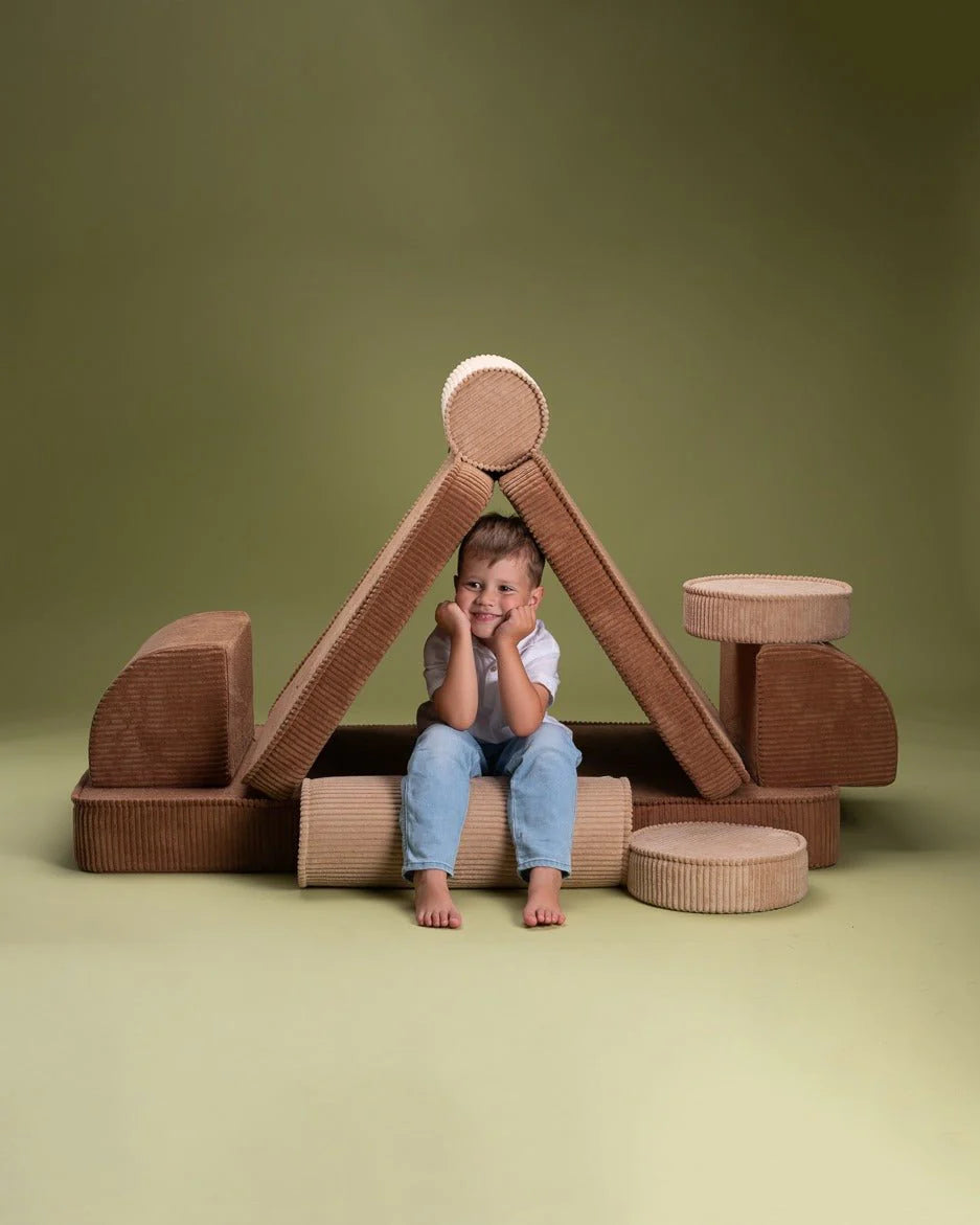 Wigiwama corduroy play sofa settee- Toffee (Pre-Order)