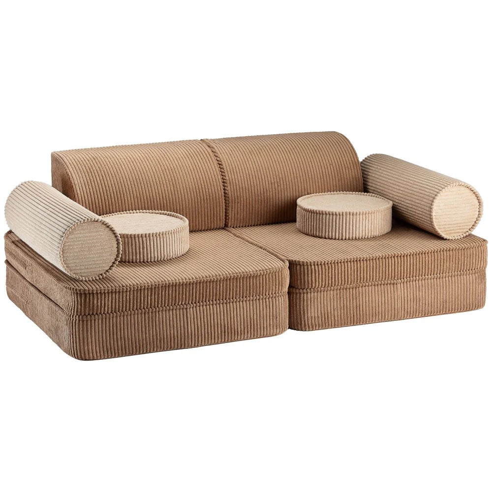 Wigiwama corduroy play sofa settee- Toffee (Pre-Order)