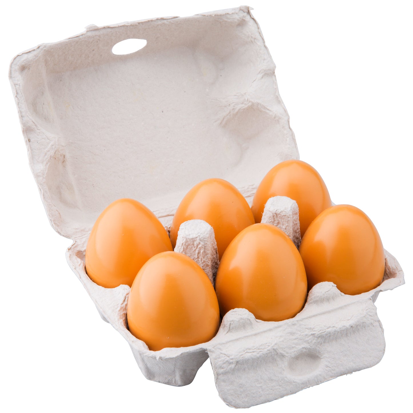 Box of 6 wooden eggs