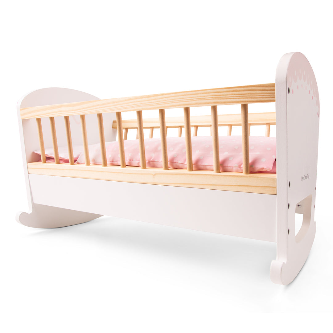 Wooden doll bed- Pink