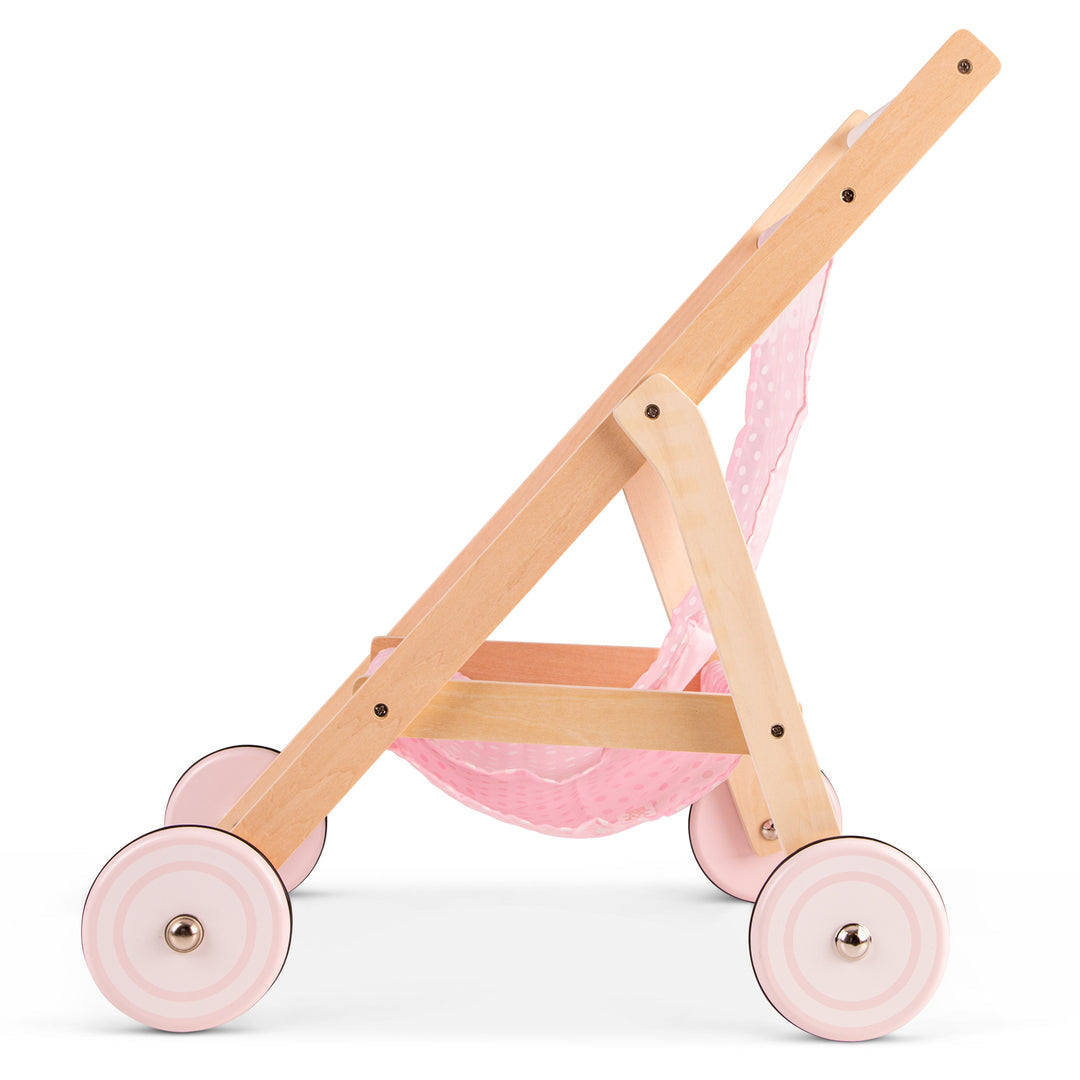 Wooden doll stroller- Pink
