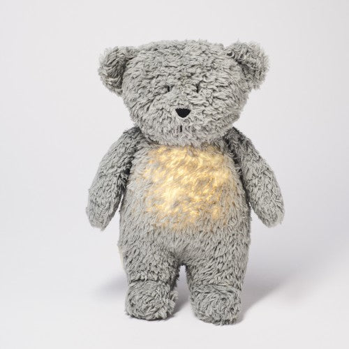 Organic humming bear soft toy and lamp- Mineral Grey
