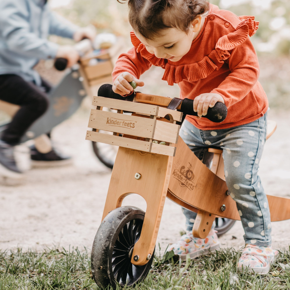 2-in-1 Tiny tot PLUS tricycle + balance bike (18 months-4 years old)-Bamboo