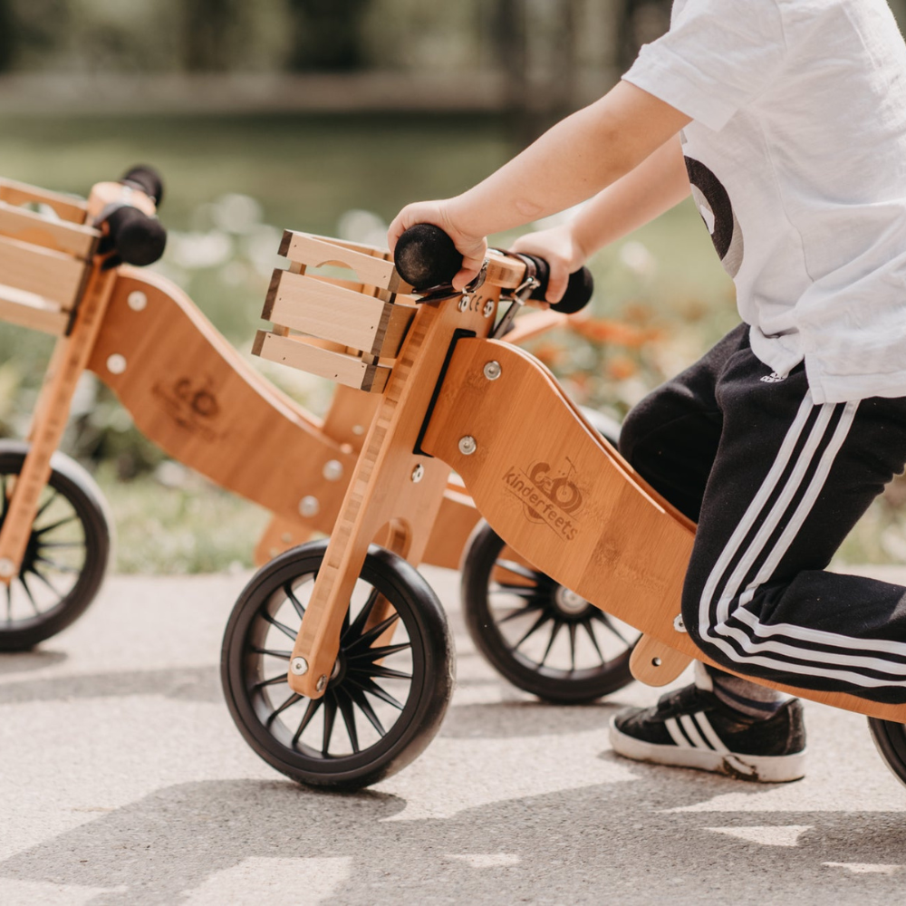 2-in-1 Tiny tot PLUS tricycle + balance bike (18 months-4 years old)-Bamboo