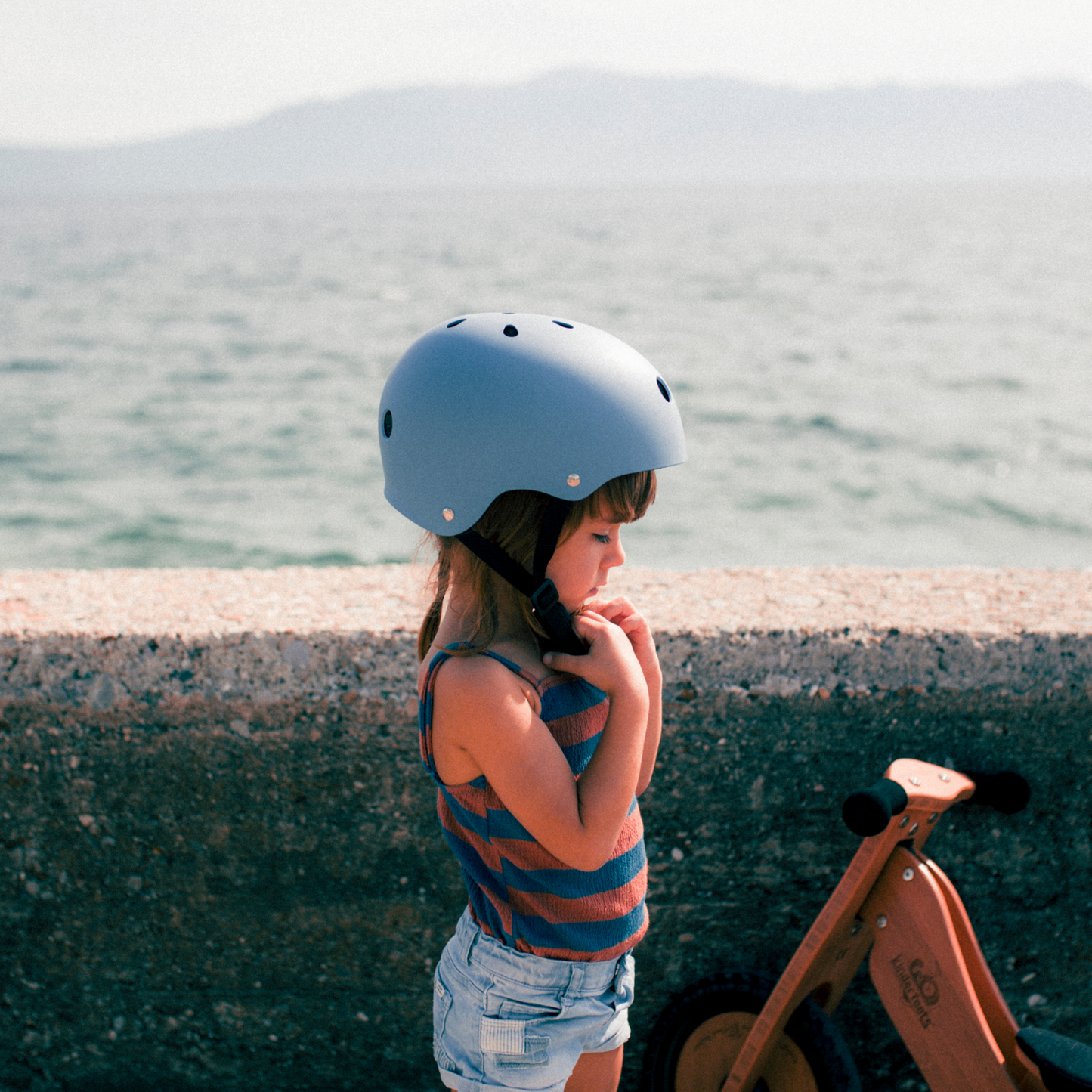Kinderfeets kids bike helmet matte-Blue