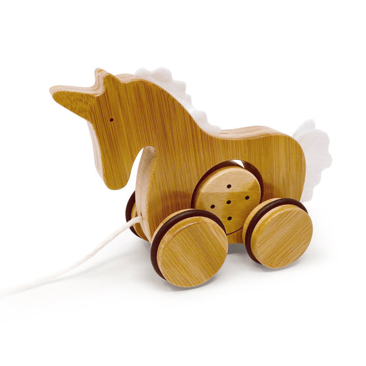 Push & Pull bamboo unicorn toy