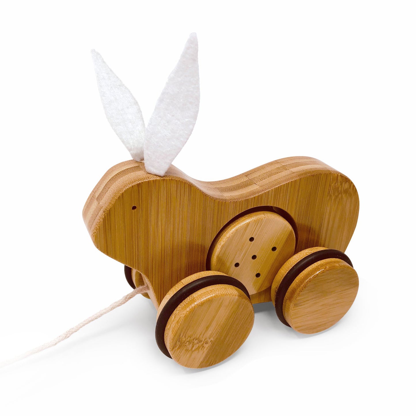 Push & Pull bamboo rabbit toy