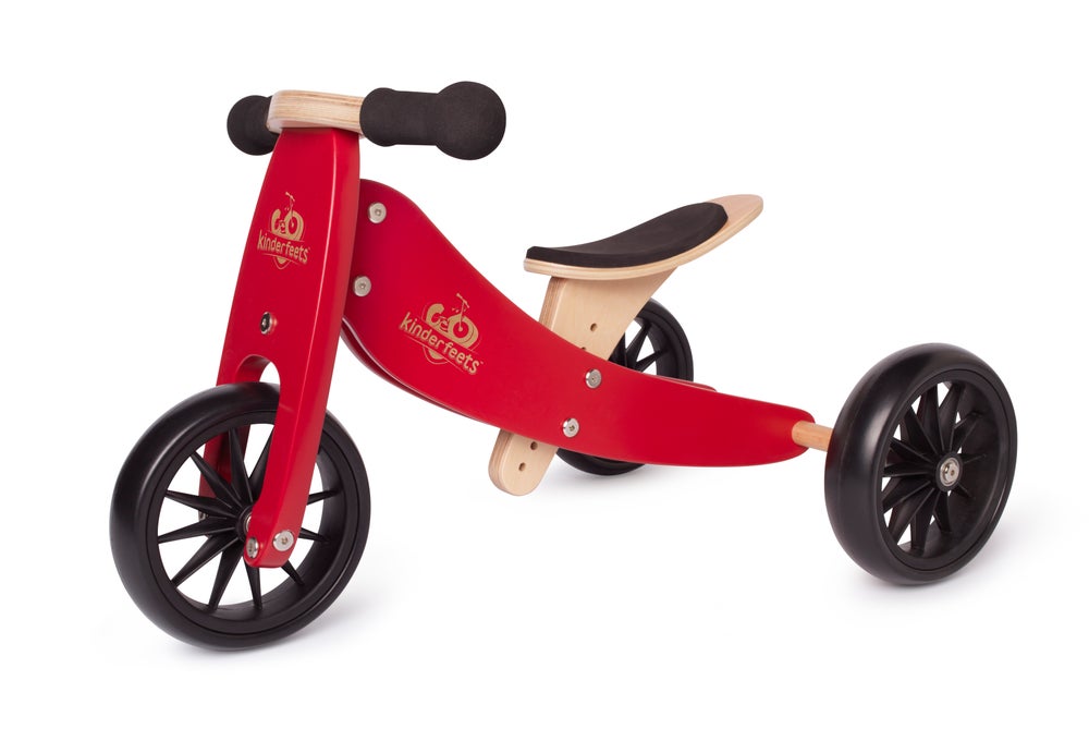 2-in-1 Tiny tot tricycle + balance bike (1-2 years old)-Red