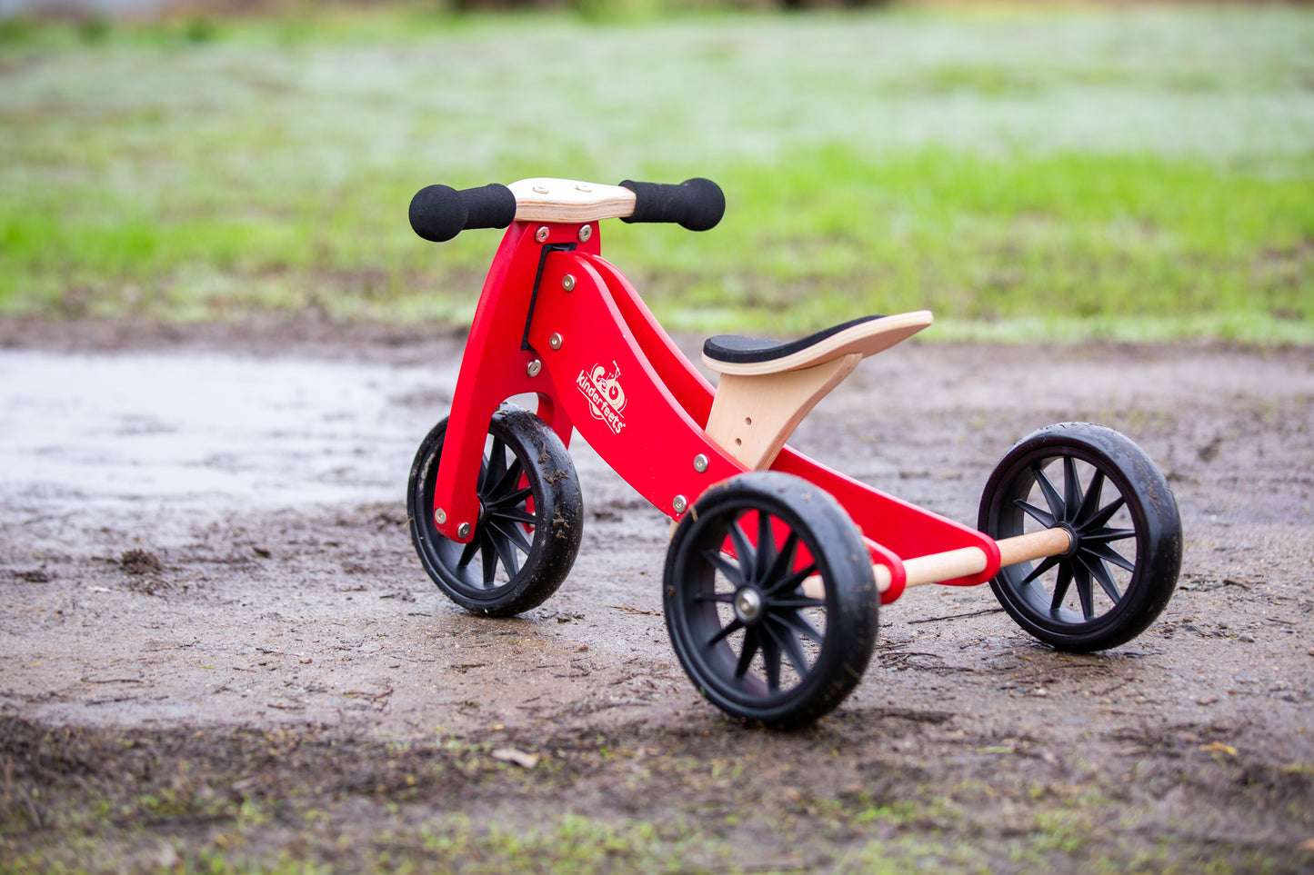 2-in-1 Tiny tot tricycle + balance bike (1-2 years old)-Red