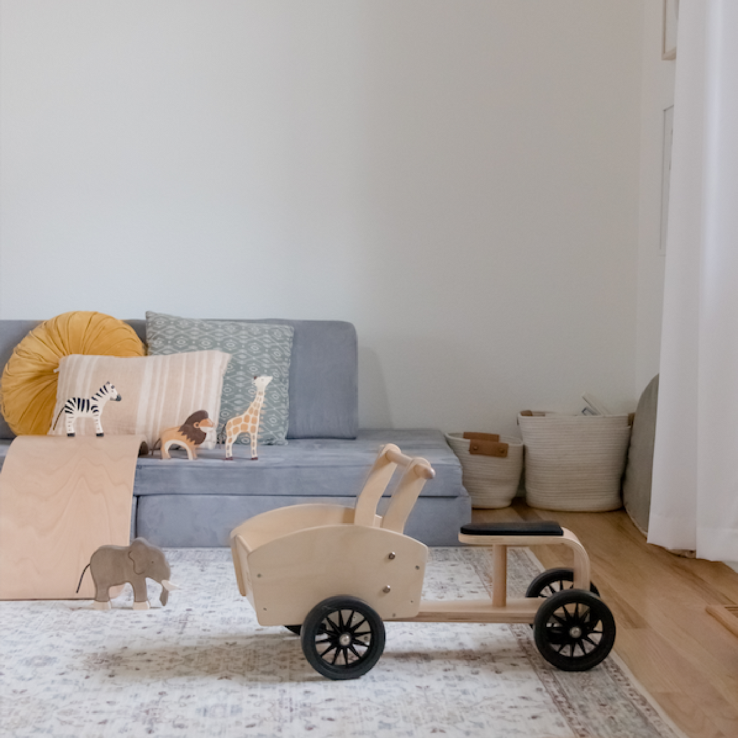 Wooden kids cargo bike