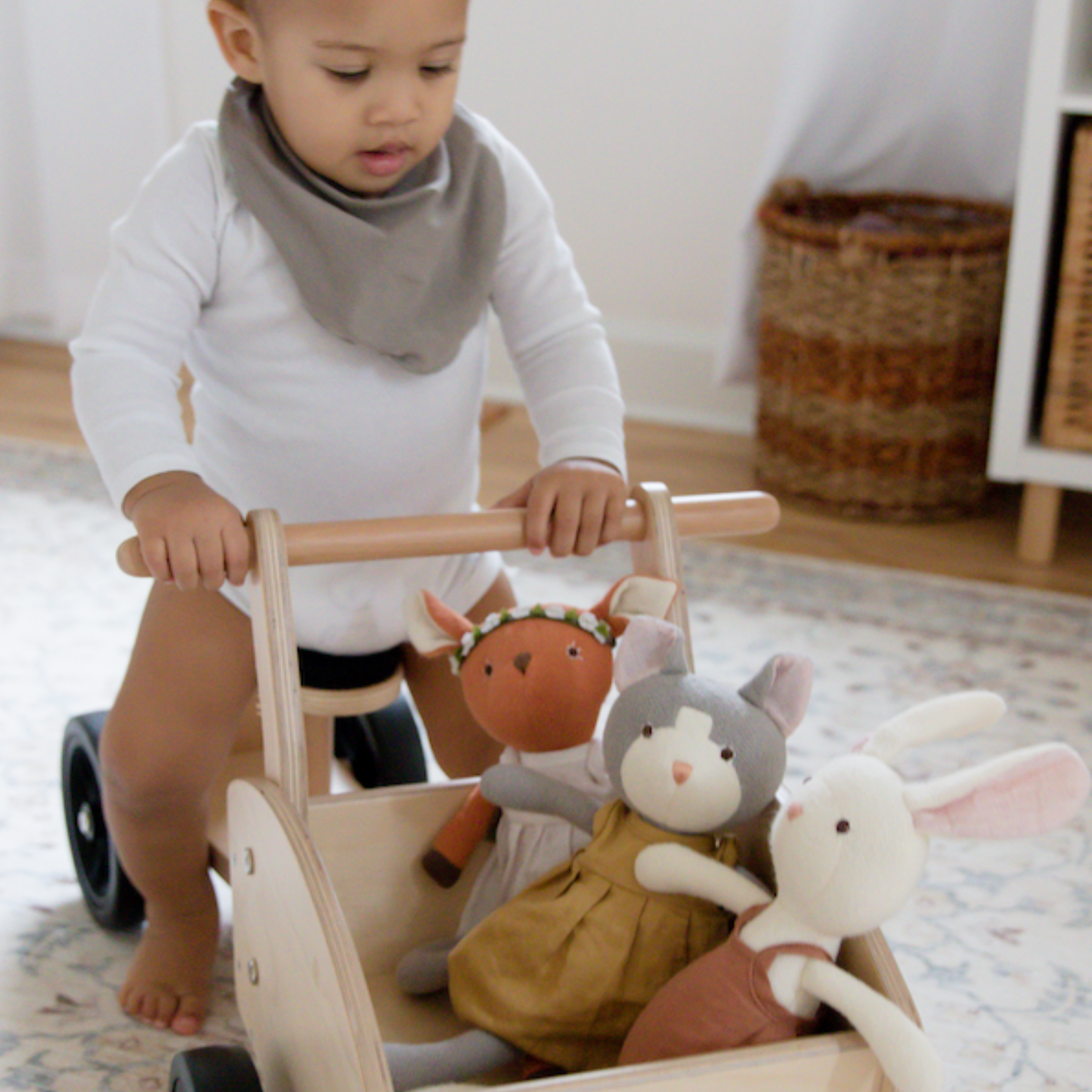 Wooden kids cargo bike