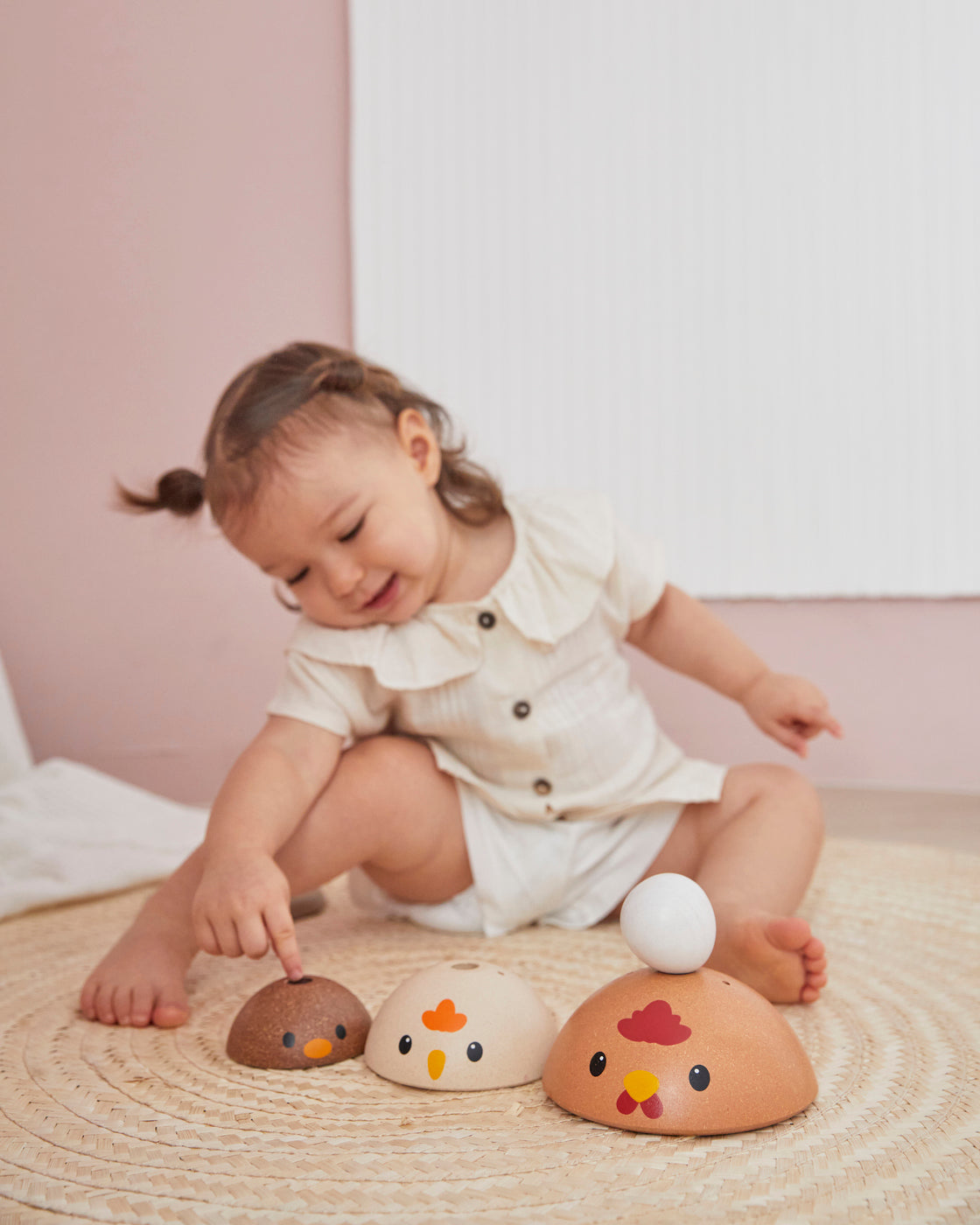 Chicken nesting stacking toy in rustic colour