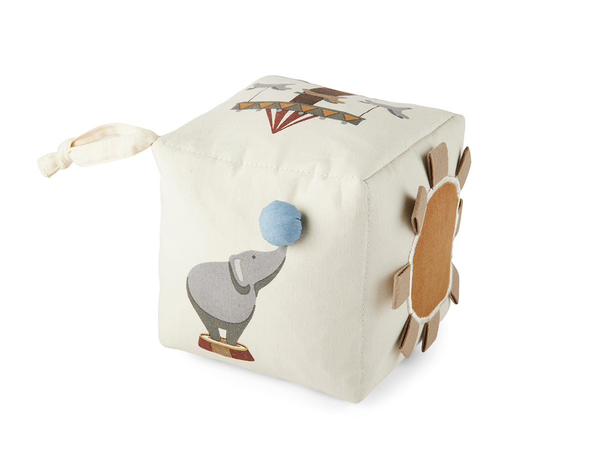 Jasmin fabric Cube baby toy - Creme Circus