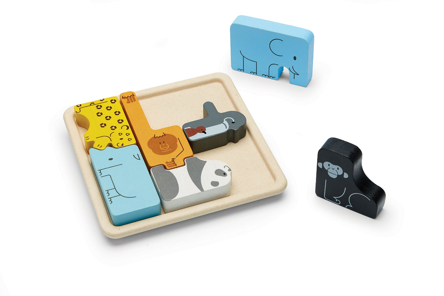 Wooden animal puzzle game - 7 pieces