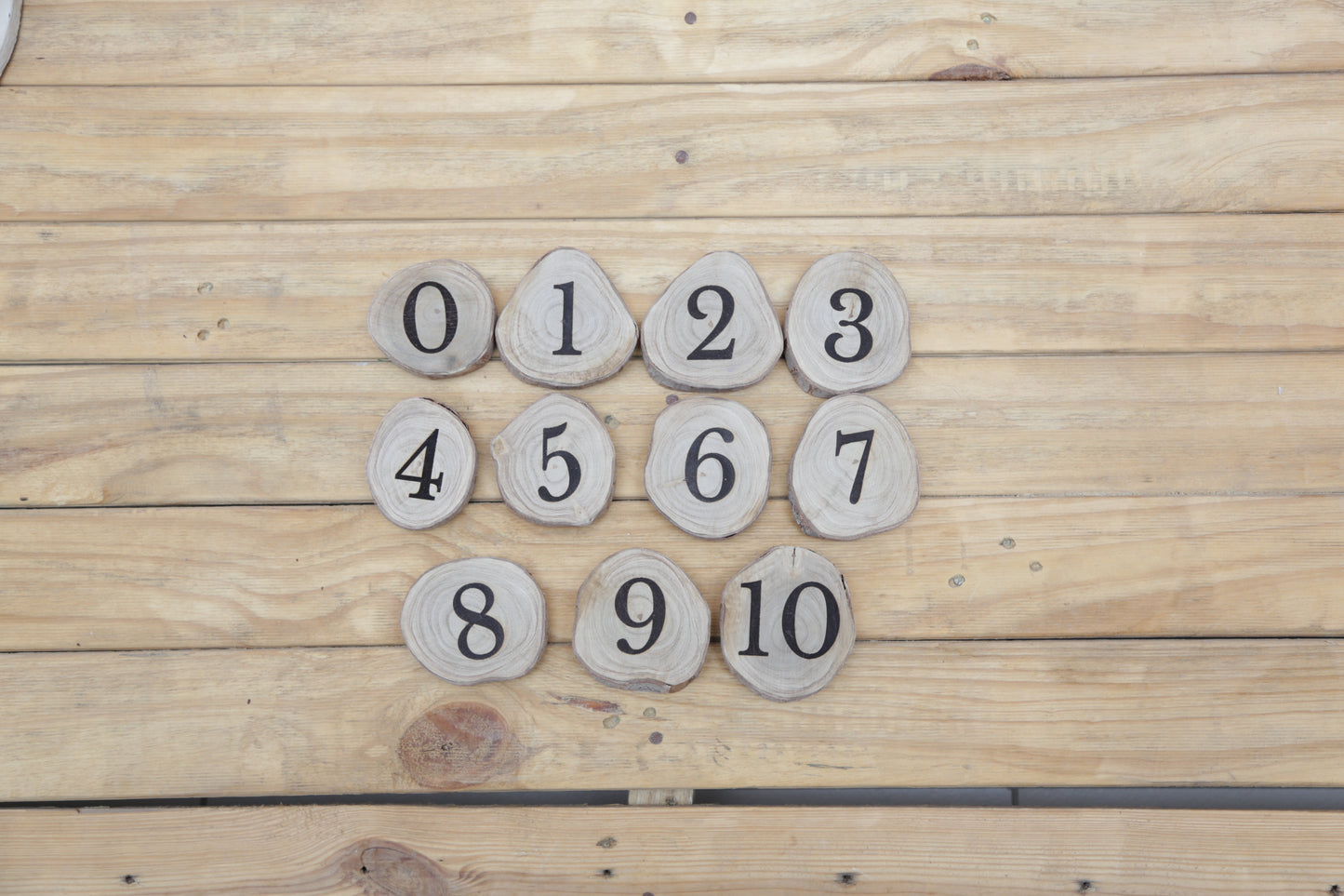 Wooden number discs