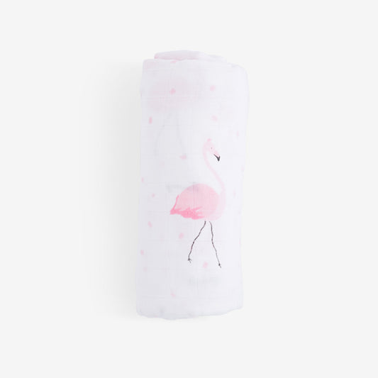 Muslin Swaddle - Genteel Flamingo