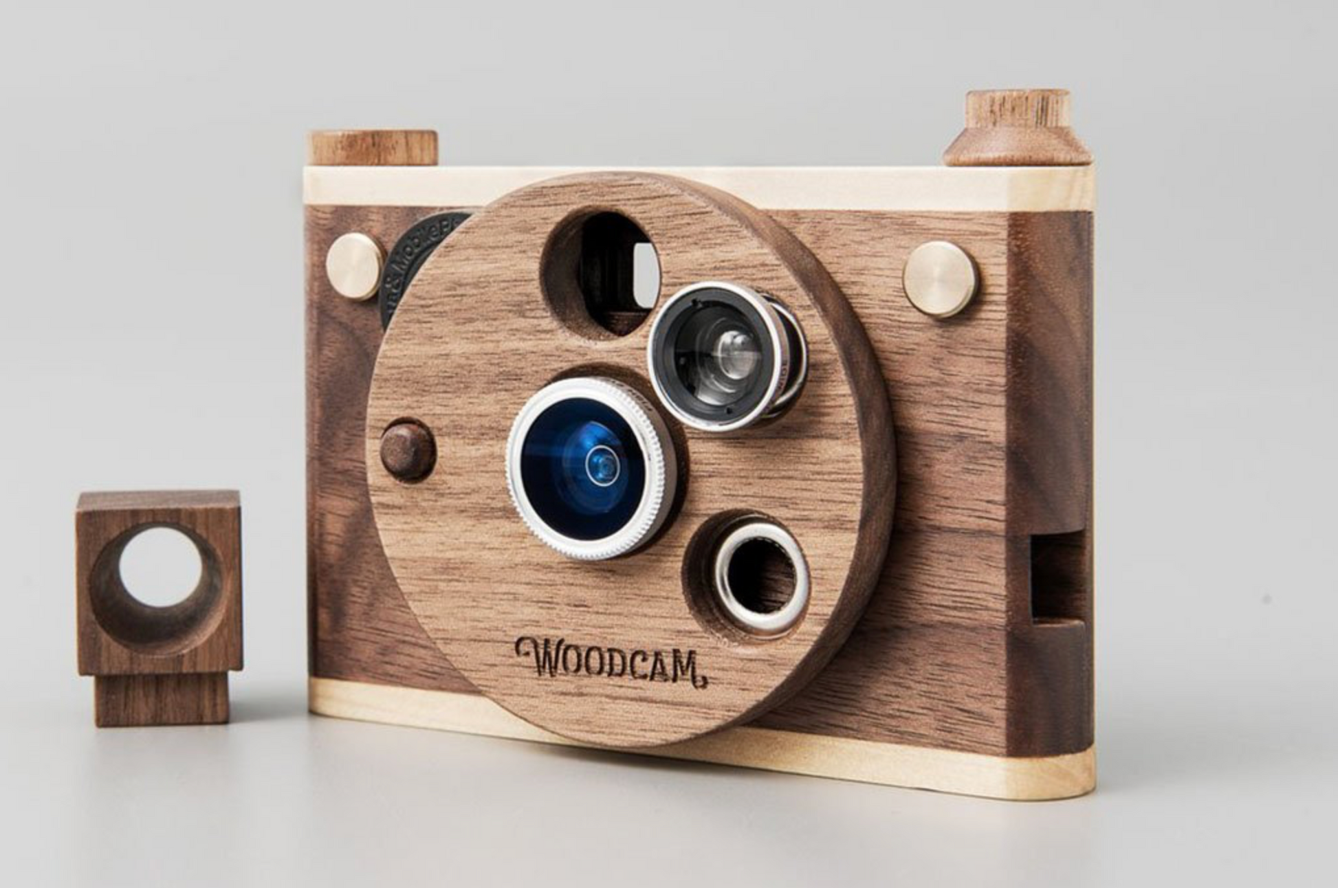 Multi lens wooden digital camera