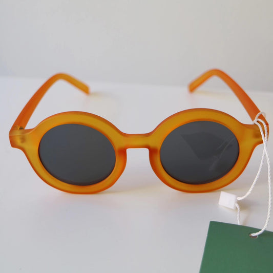Kids recycled plastic round lenses yellow sunglasses